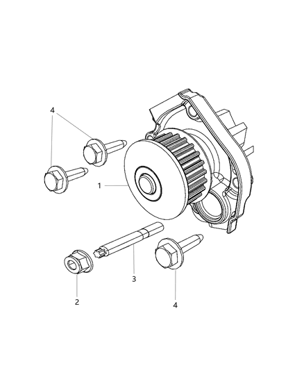 2018 Jeep Renegade Water Pump Stud Diagram for 6509649AA