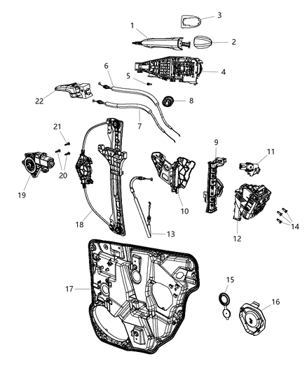 2012 Dodge Dart Window Regulator, Rear Driver Side Diagram for 68170375AA