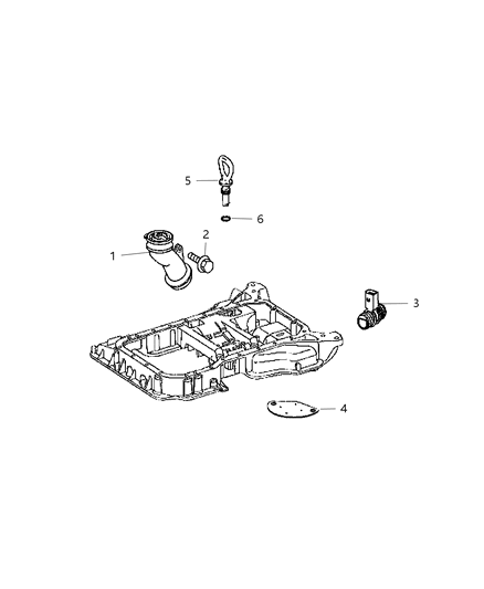2008 Dodge Sprinter 2500 Engine Oil Pan & Engine Oil Level Indicator & Related Parts Diagram 1 - Thumbnail