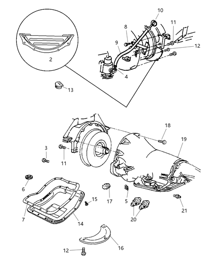 1997 Dodge Ram 2500 Case & Related Parts of Automatic Transmission Diagram 1 - Thumbnail