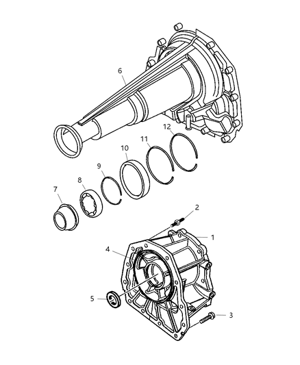 2007 Dodge Ram 3500 Cab Chassis Case Adapter & Extension Diagram