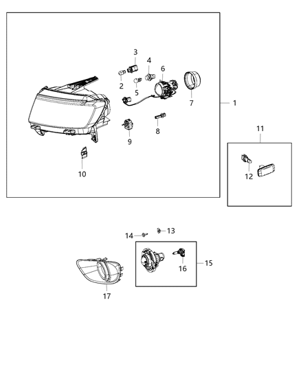 2014 Jeep Compass Headlamp Diagram for 68185340AA