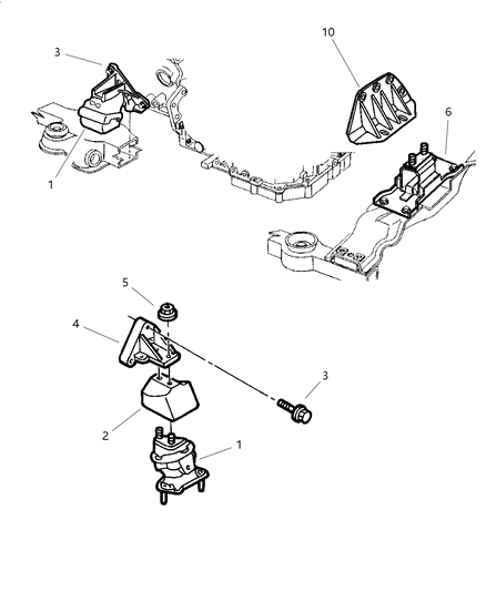 1998 Dodge Intrepid Engine Mounts Diagram 1 - Thumbnail