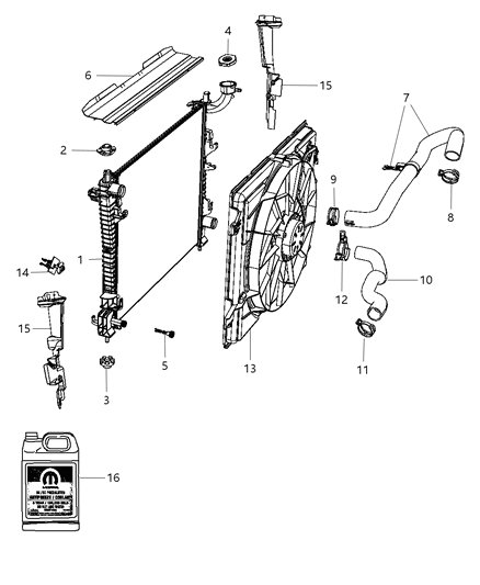 2013 Dodge Durango Radiator & Related Parts Diagram 2 - Thumbnail