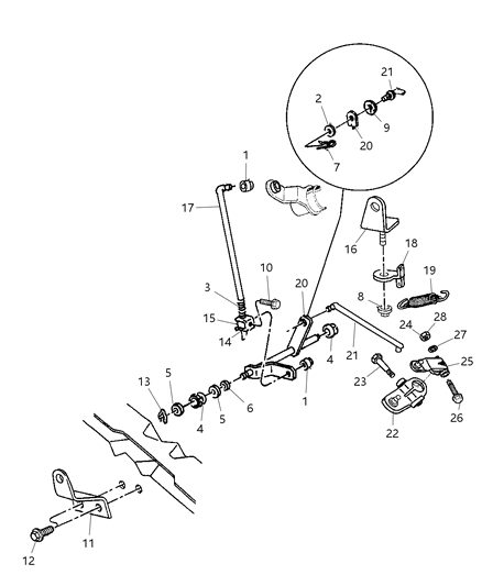 1997 Dodge Ram 3500 Controls, Gearshift Diagram 2 - Thumbnail