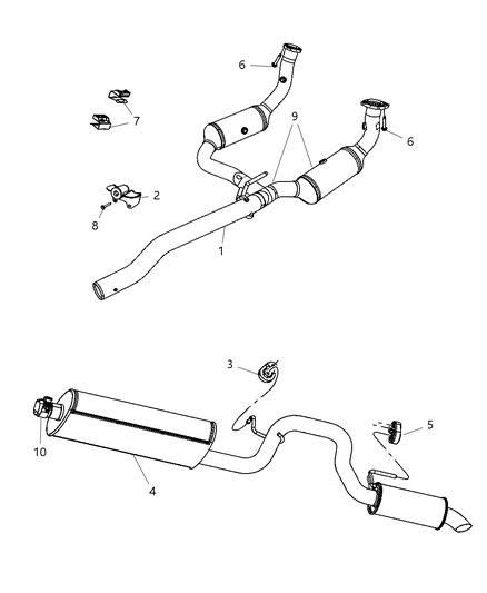 2009 Dodge Nitro Catalytic Converter Diagram for 52125351AD