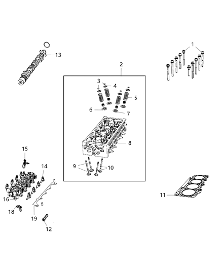 2020 Jeep Renegade Gasket Cylinder Head Diagram for 68476334AA