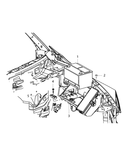 2013 Ram 3500 Pickup Battery Tray & Support Diagram 2 - Thumbnail