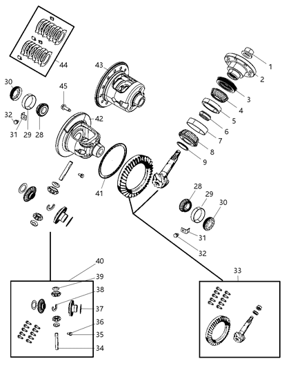 2009 Dodge Dakota Differential Assembly Diagram 1 - Thumbnail