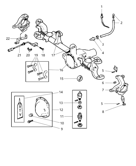 2001 Jeep Grand Cherokee Housing - Front Axle Diagram 2 - Thumbnail