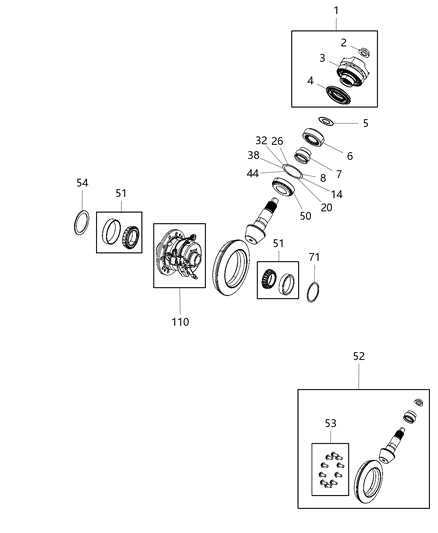 2020 Jeep Gladiator Differential Assembly, Rear Diagram 2 - Thumbnail