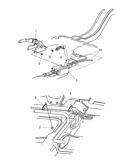 2000 Chrysler Cirrus Clip Parking Brake Cable Diagram for 4764831AB