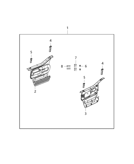 2014 Jeep Wrangler Door Kit, Trim Diagram 1 - Thumbnail