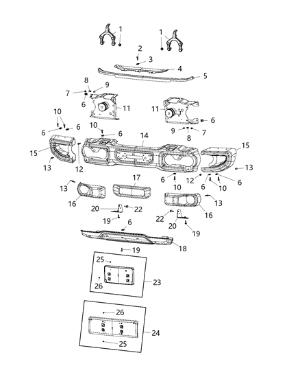 2019 Jeep Wrangler Bumper Diagram 4 - Thumbnail