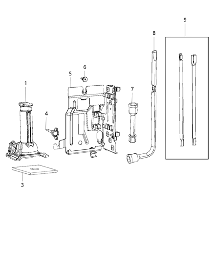 2020 Ram 3500 Pickup Jack Assembly & Tools Diagram