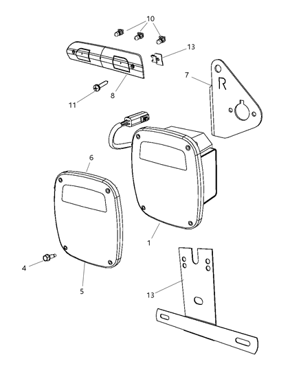 2009 Dodge Ram 3500 Pickup Lamps - Rear Diagram 1 - Thumbnail