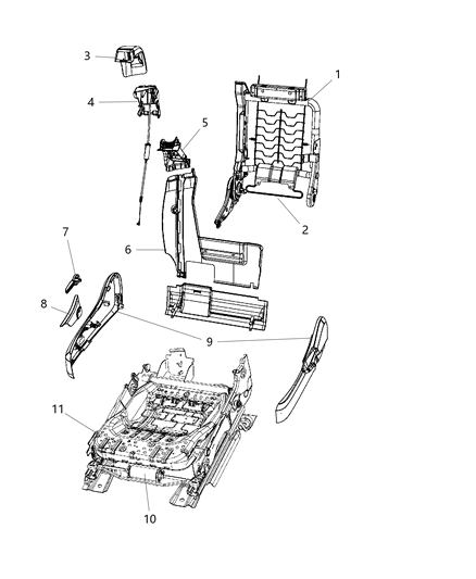 2010 Chrysler Sebring Adjust Motor, Front Passenger Side Diagram for 68071152AA