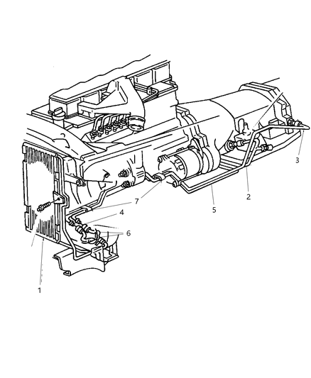 1999 Dodge Ram 3500 Regular Cab Transmission Auxiliary Oil Cooler Diagram 2 - Thumbnail