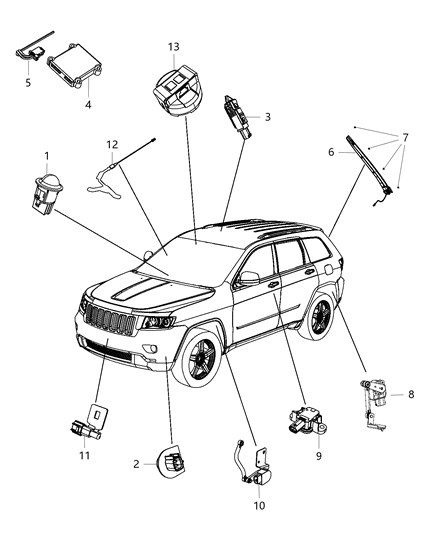 2012 Jeep Grand Cherokee Sensor Height Diagram for 56038913AA