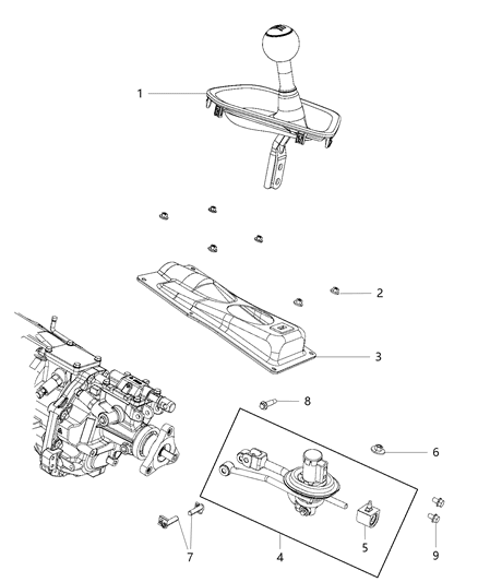 2015 Dodge Challenger Knob Gearshift Diagram for 1XM382VXAC