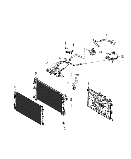 2019 Jeep Renegade Radiator And Related Parts Diagram 1 - Thumbnail