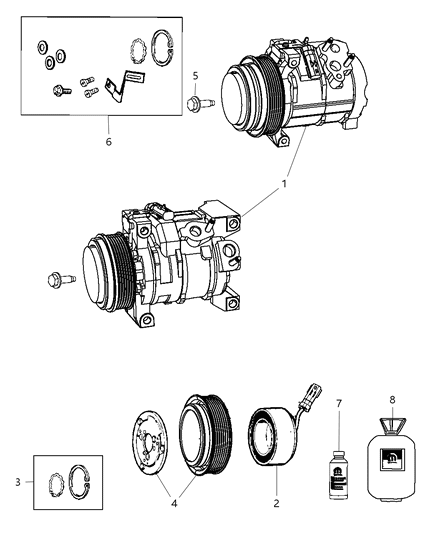 2011 Chrysler Town & Country Compressor A/C Diagram for R5111103AC