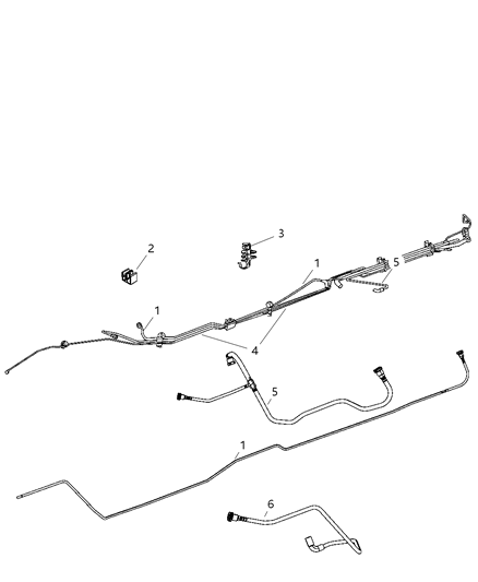 2005 Dodge Ram 1500 Hose Vapor Canister Pass Through Diagram for 52110237AC