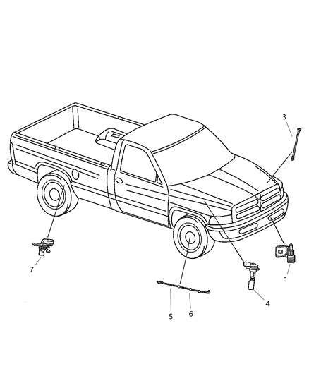 2001 Dodge Ram 3500 Regular Cab Sensors Body Diagram