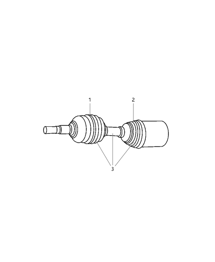 2007 Jeep Liberty Axle Shaft Assembly, Front Driver Side Diagram for 52111781AB