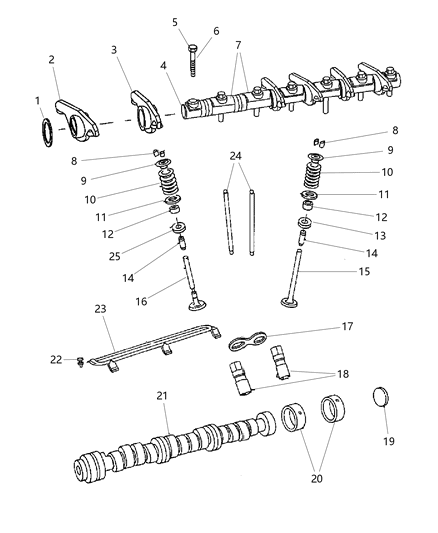 2010 Jeep Wrangler Camshaft & Valvetrain Diagram 2 - Thumbnail