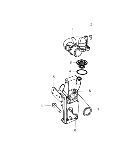 2014 Ram 2500 Thermostat & Related Parts Diagram 3 - Thumbnail
