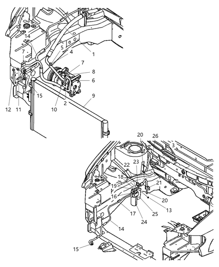 2007 Dodge Grand Caravan Suction Hose O-Ring Diagram for 5066498AA