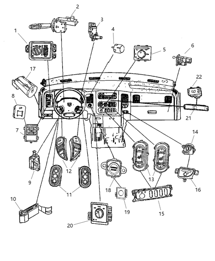 2006 Dodge Ram 1500 Switch Speed Control Diagram for 56049378AC