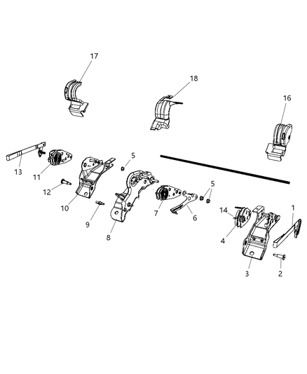2008 Jeep Liberty Outer Bracket, Rear Passenger Side Diagram for 68033991AA
