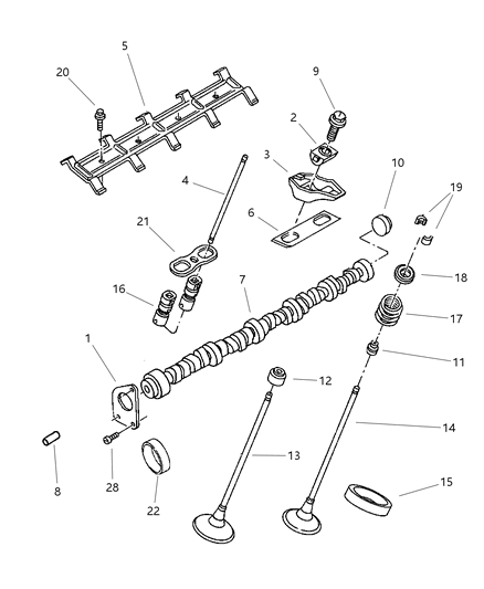 2002 Dodge Ram 3500 Regular Cab Camshaft & Valves Diagram 3 - Thumbnail
