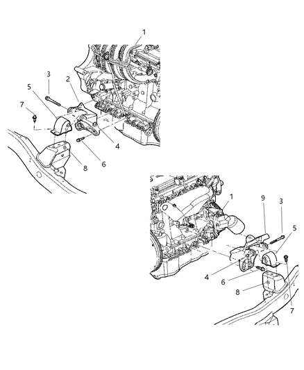 2006 Jeep Wrangler Engine Mounts Diagram 1 - Thumbnail