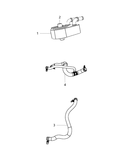 2010 Chrysler Sebring Engine Oil Cooler & Hoses / Tubes Diagram 1 - Thumbnail