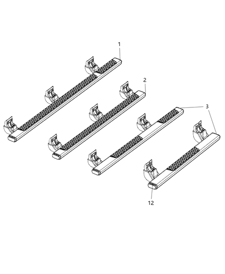 2016 Ram 3500 Pickup Step, Body Side Diagram