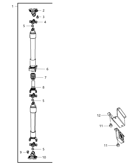 2008 Dodge Ram 3500 Cab Chassis Shaft - Drive Rear Diagram 5 - Thumbnail