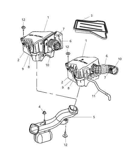 2008 Chrysler Pacifica Air Filter Diagram for 5510026AA