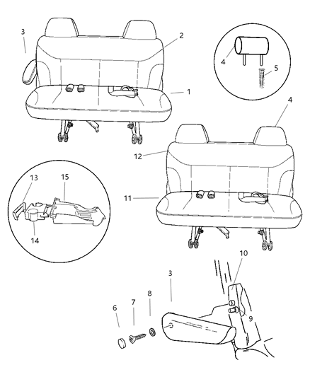 1999 Dodge Caravan Rear Seats Diagram 2 - Thumbnail