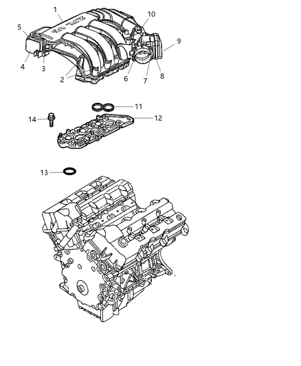 2007 Chrysler Sebring Intake Manifolds & Mounting & Components Diagram 4 - Thumbnail