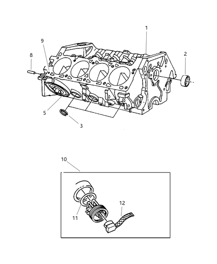 2001 Dodge Dakota Heater Package Engine Block Diagram for 4798276AB