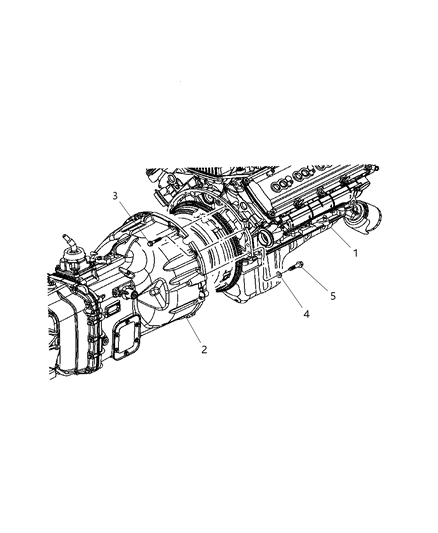 2007 Dodge Ram 3500 Cab Chassis Transmission Assembly & Mounting Diagram 2 - Thumbnail