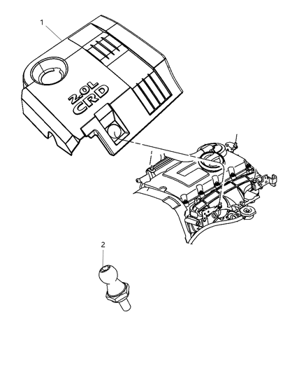 2009 Jeep Patriot Engine Cover & Related Parts Diagram 2 - Thumbnail