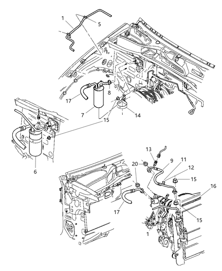 2003 Jeep Liberty Dehydrator Diagram for 5072139AA