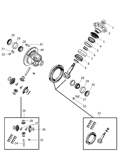 2009 Dodge Durango Differential Assembly , Rear Diagram 1 - Thumbnail