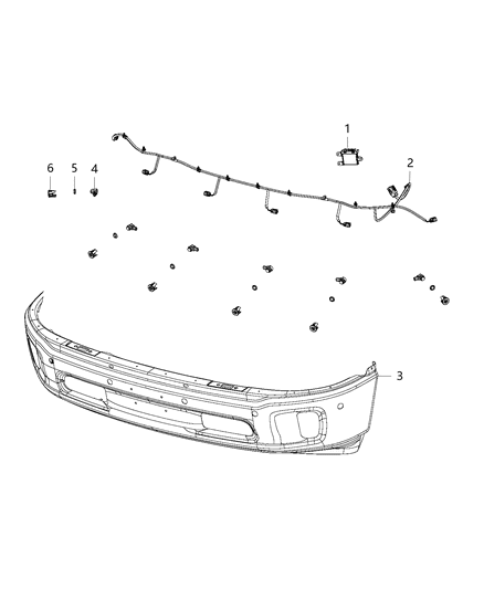 2014 Ram 1500 Bezel Parking Distance Diagram for 5LS54DX8AA