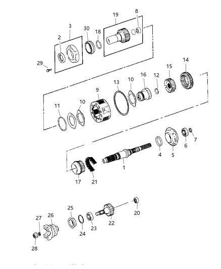 2005 Jeep Wrangler Gear Train of Transfer Case Model Diagram 1 - Thumbnail