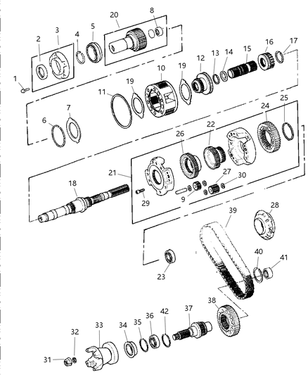 2004 Dodge Dakota Gear Train of Transfer Case Model Diagram 2 - Thumbnail